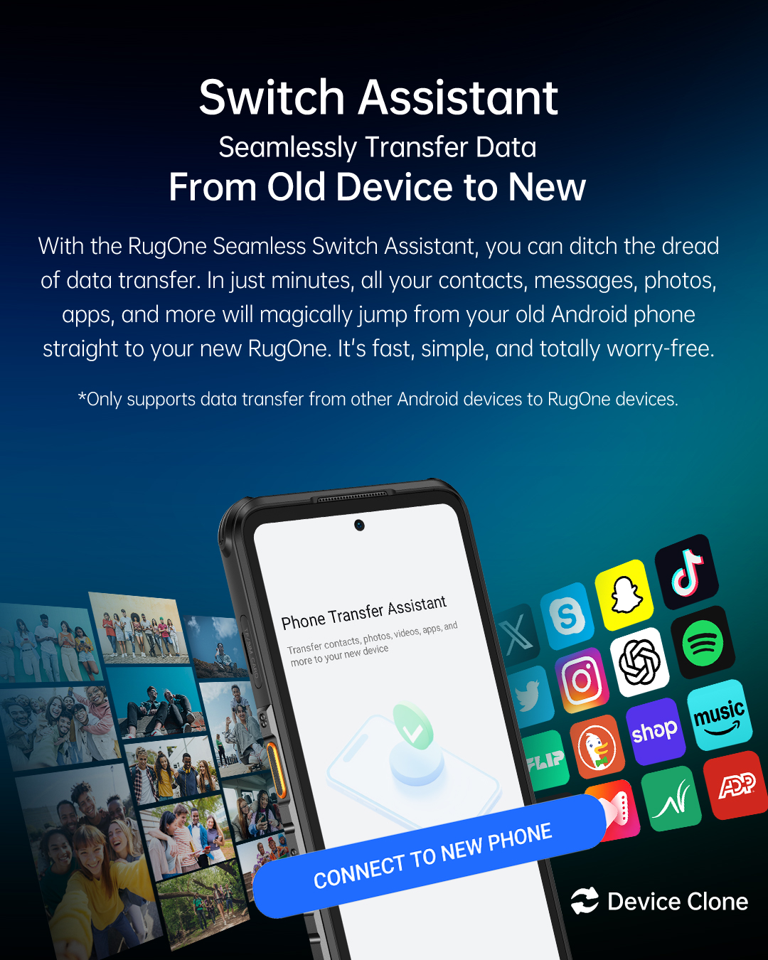 RugOne Xever 7 Rugged Smartphone Wechselassistent