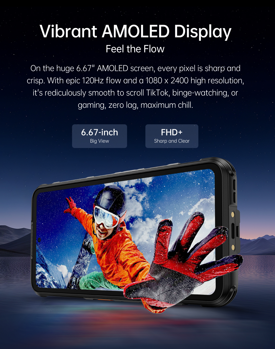 RugOne Xever 7 Rugged Smartphone mit brillantem AMOLED-Display