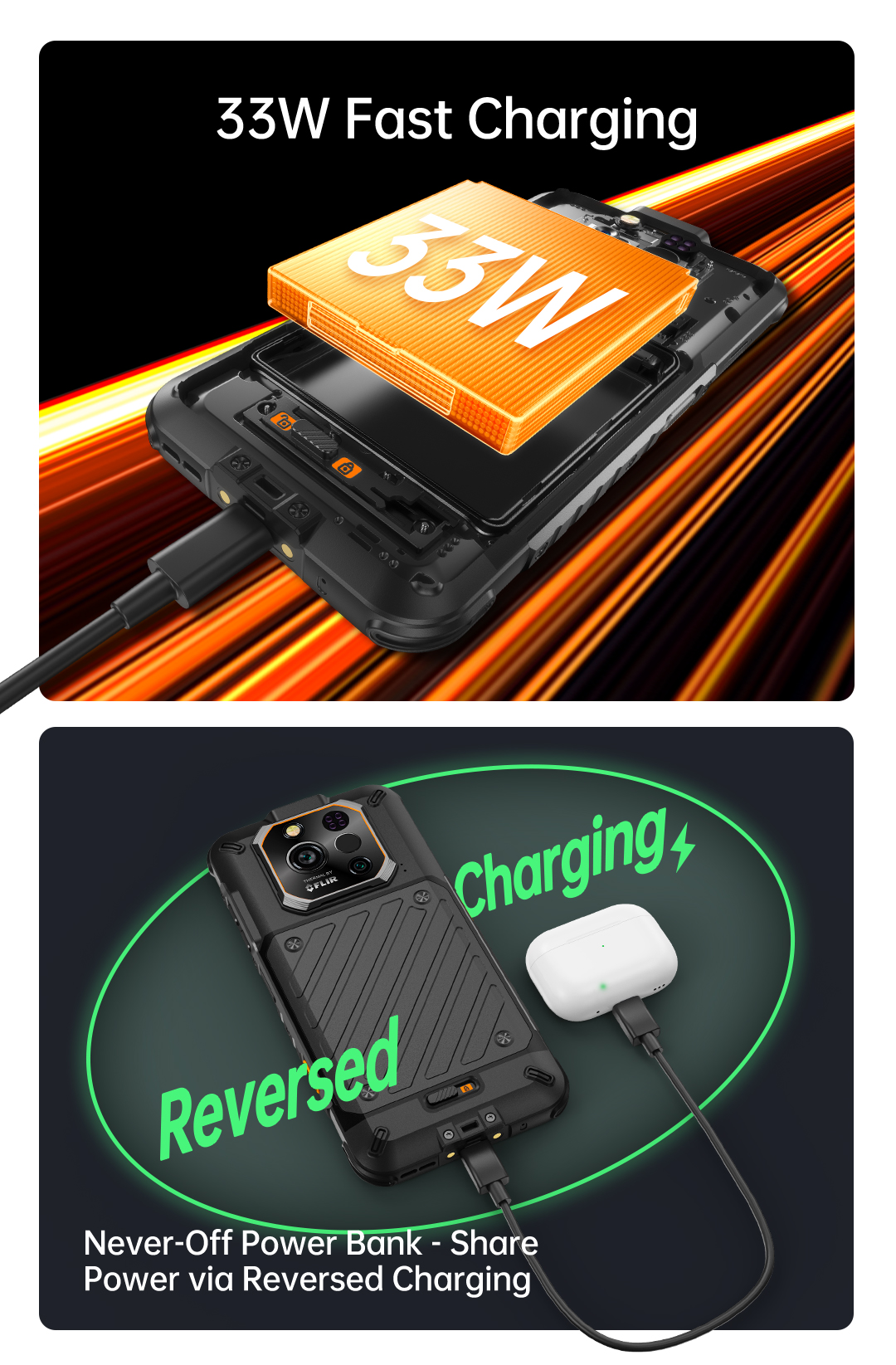 RugOne Xever 7 Rugged Smartphone Schnellladefunktion