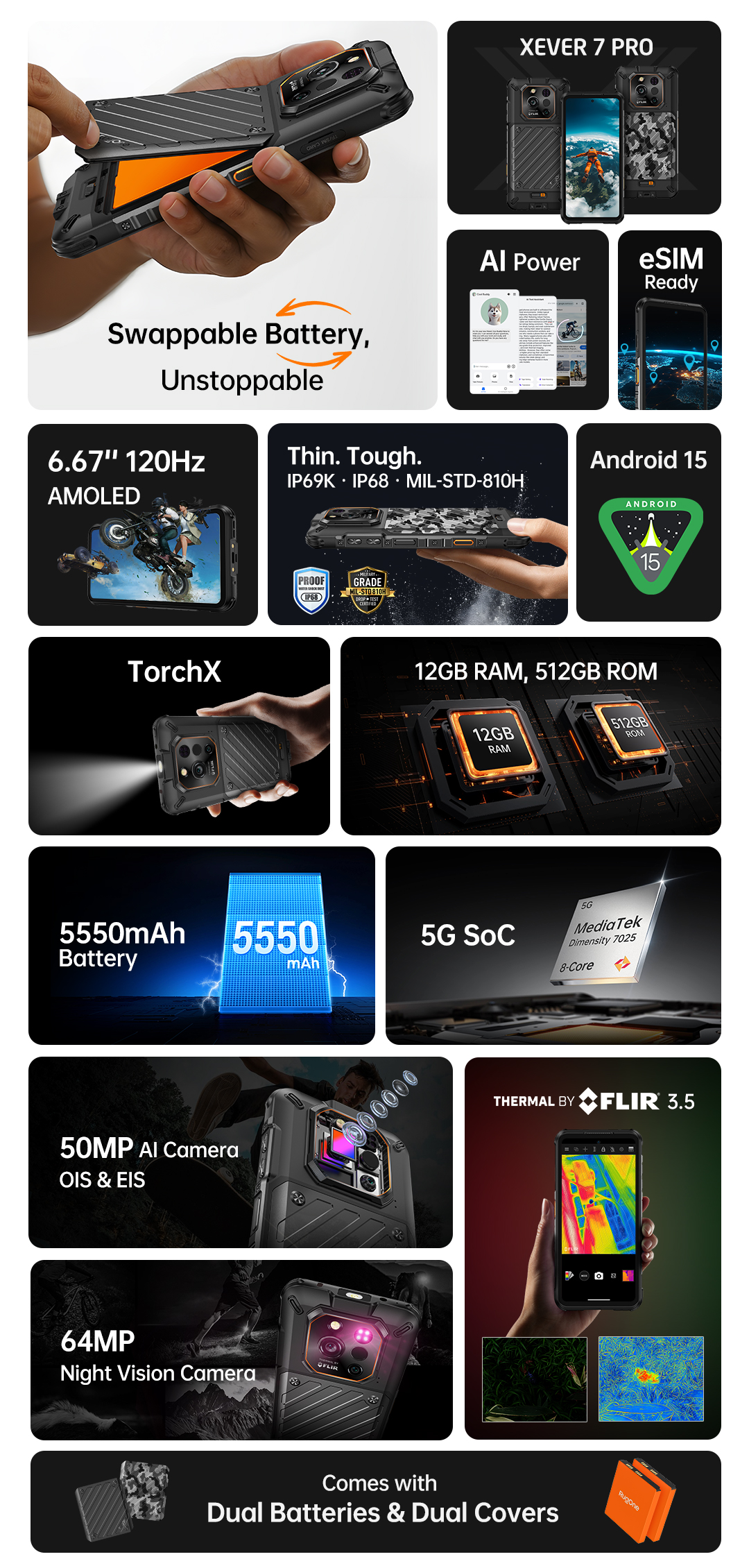 RugOne Xever 7 Rugged Smartphone Funktionen