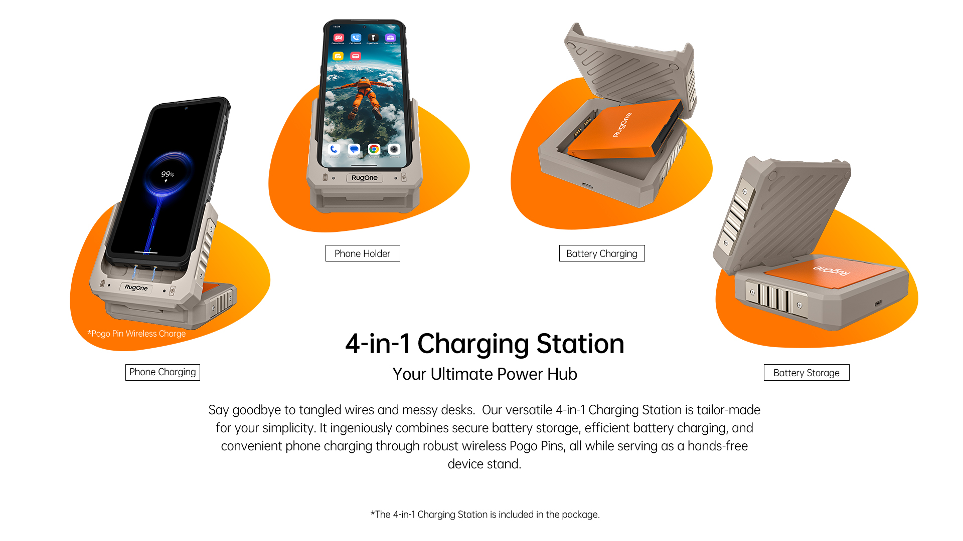 RugOne 4-in-1 Station für RugOne Xever 7 Pro Rugged Smartphone Funktionen