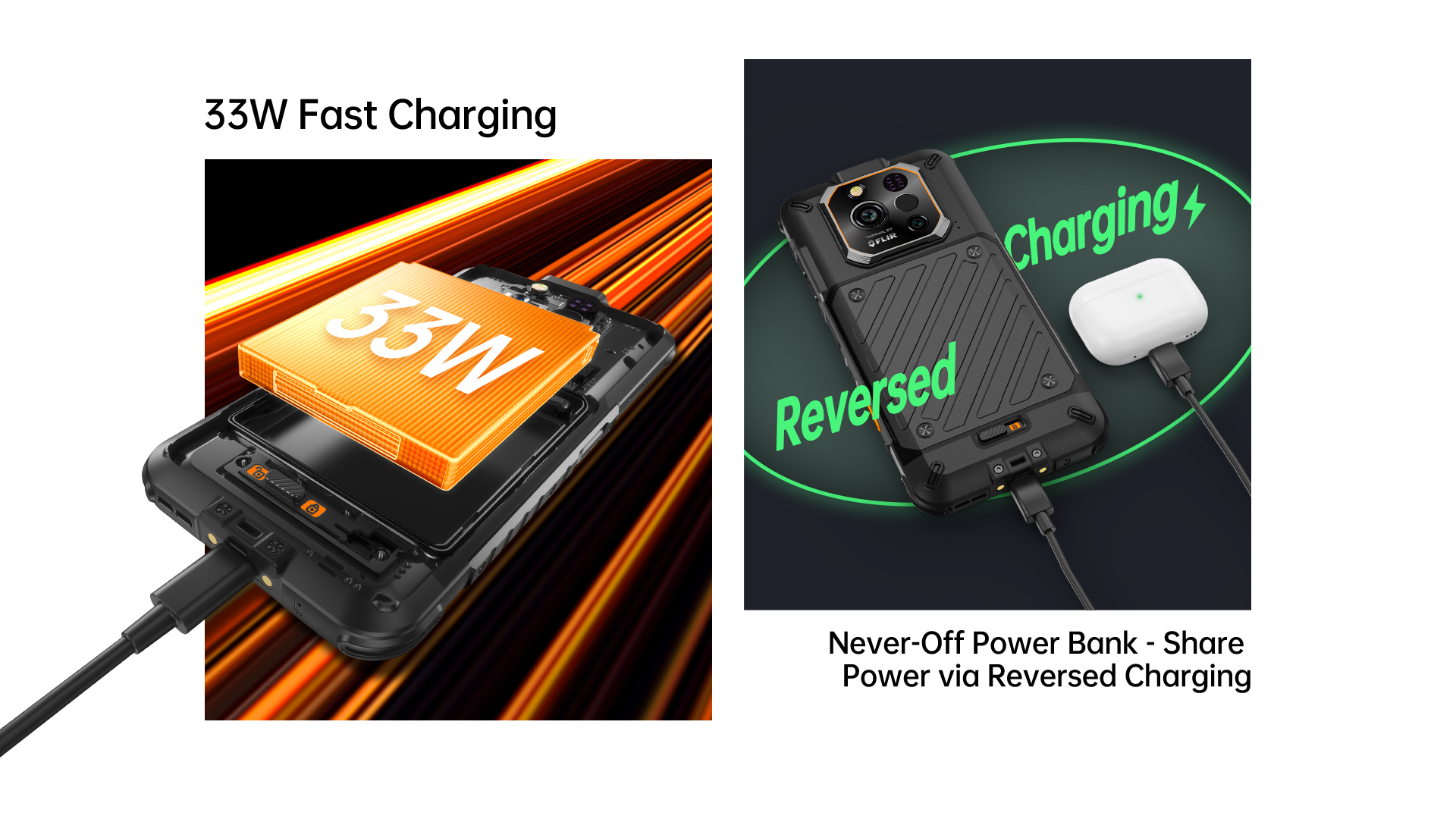 RugOne Xever 7 Pro Rugged Smartphone Schnellladefunktion