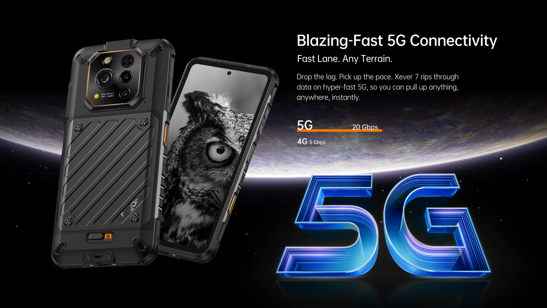 RugOne Xever 7 Rugged Smartphone 5G Connectivity