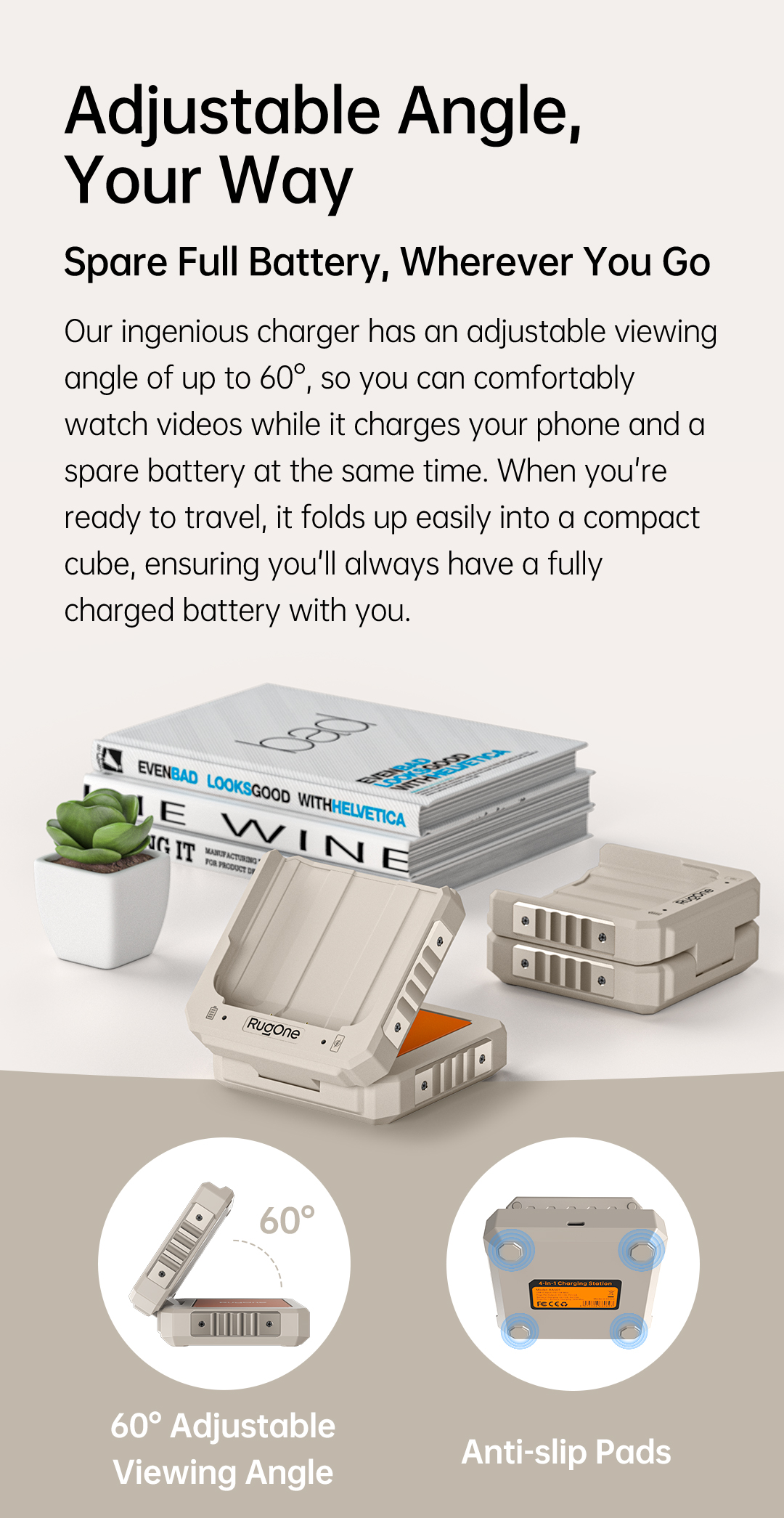 RugOne 4-in-1 Charging Station for RugOne Xever 7 Series Rugged Smartphones