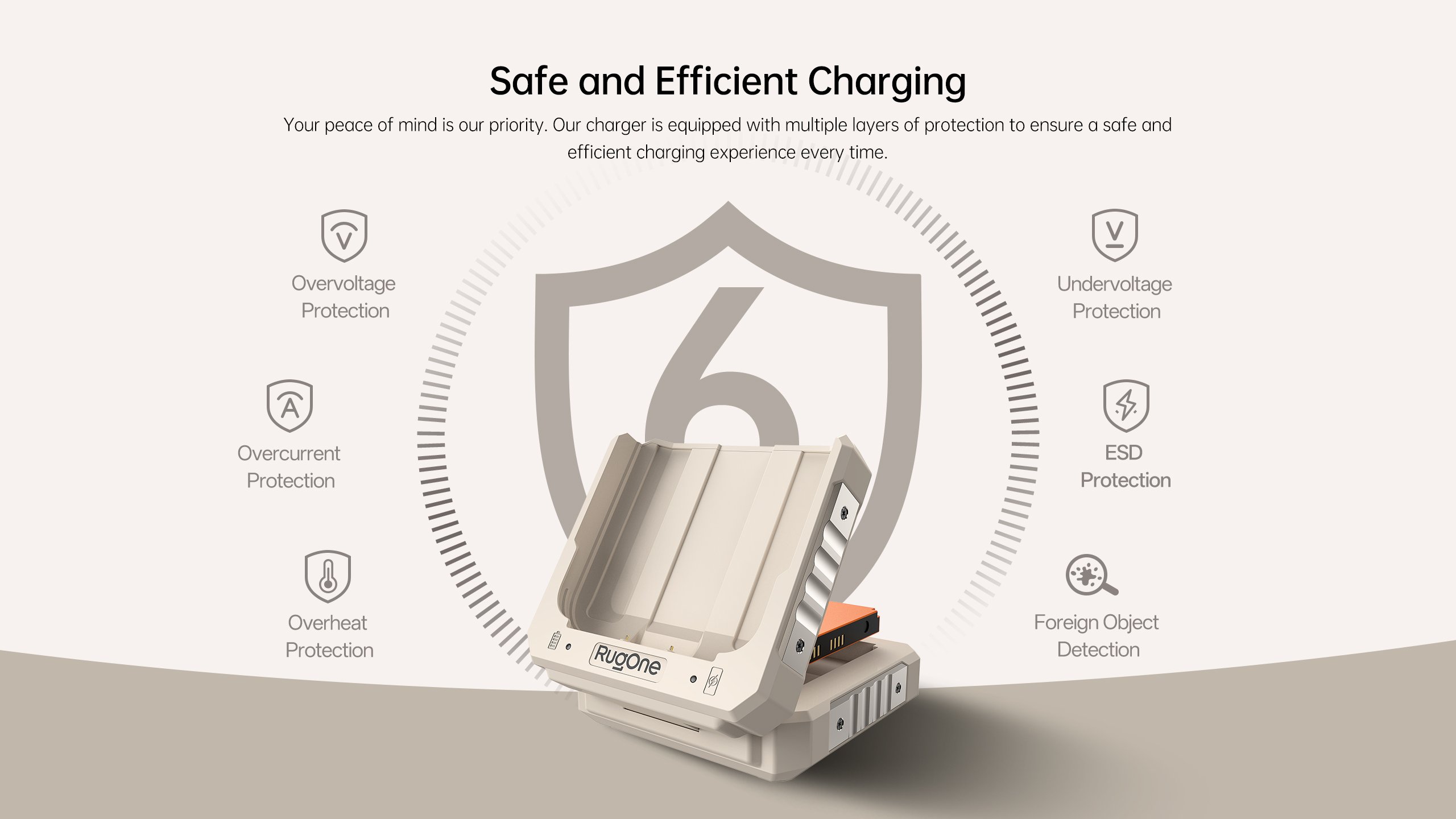 RugOne 4-in-1 Charging Station Safe and Efficient Charging for RugOne Xever 7 Series Rugged Smartphones