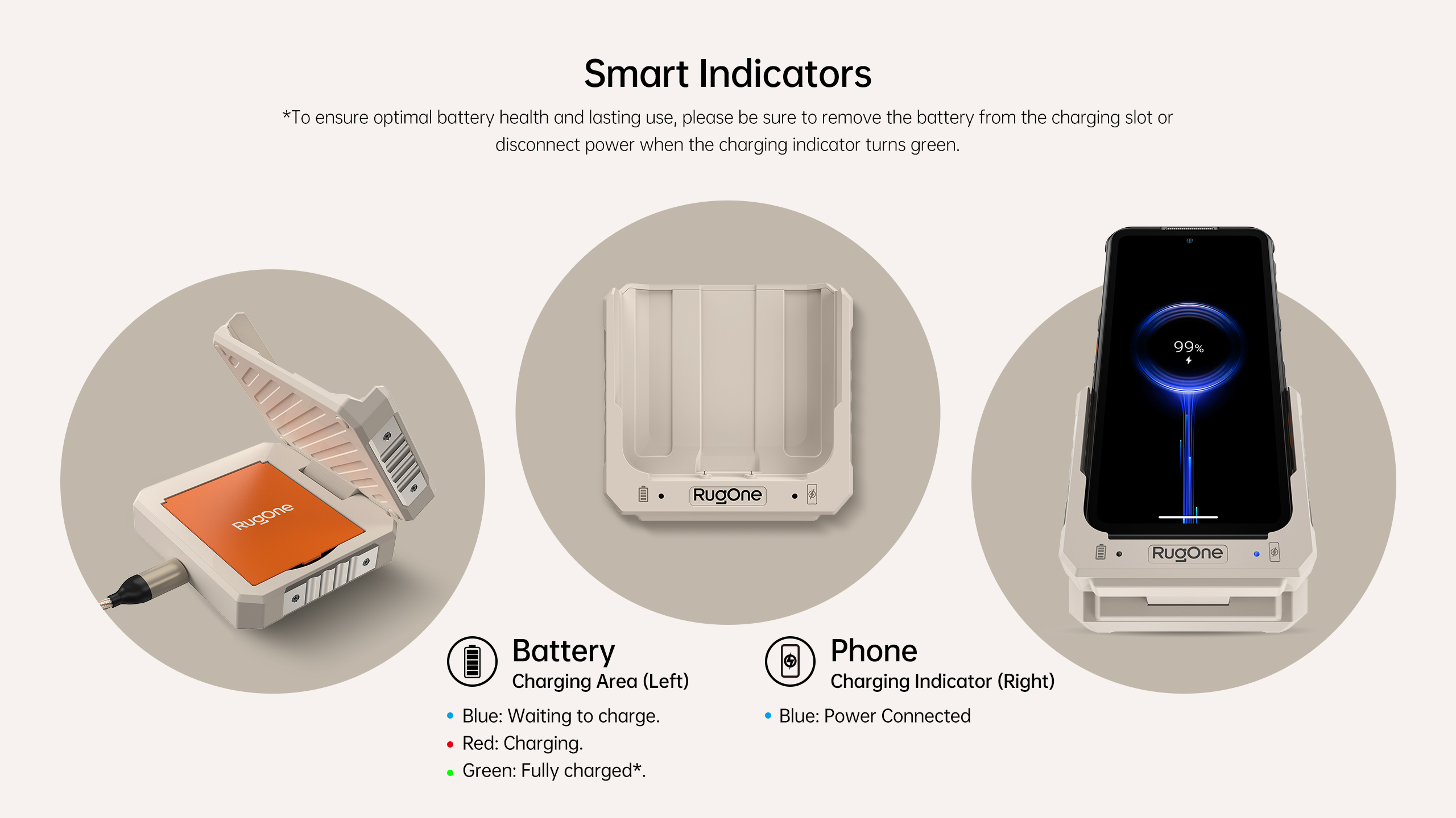 RugOne 4-in-1 Charging Station with Smart Indicators for RugOne Xever 7 Series Rugged Smartphones