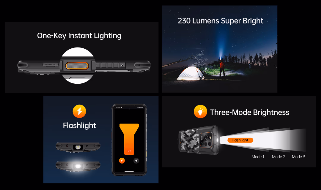 RugOne Xever 7 Pro Rugged Smartphone Torch Features